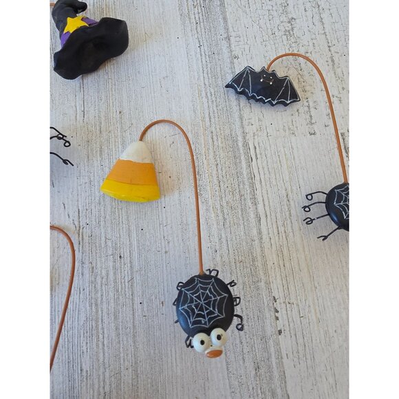 Metal spider ghost candy corn witch ornament Halloween decor unique Xmas tree - Picture 3 of 11